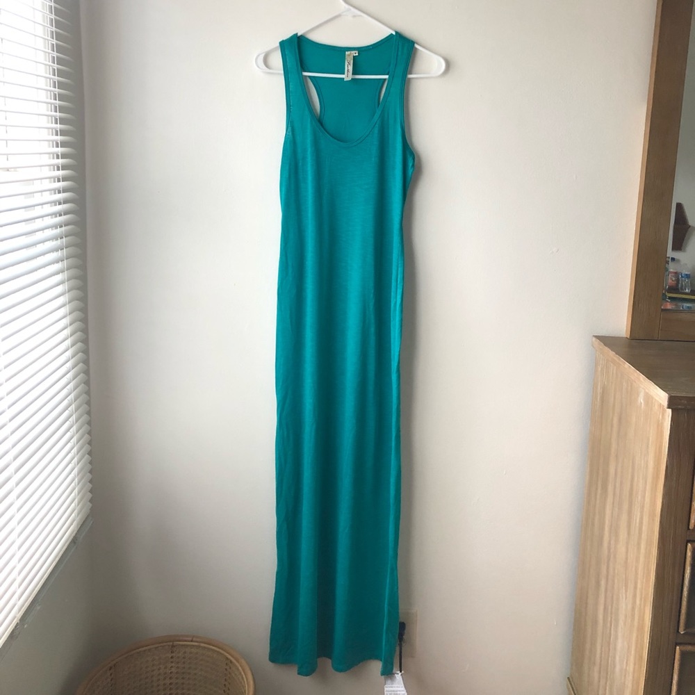 By feathers long sleeve dress teal